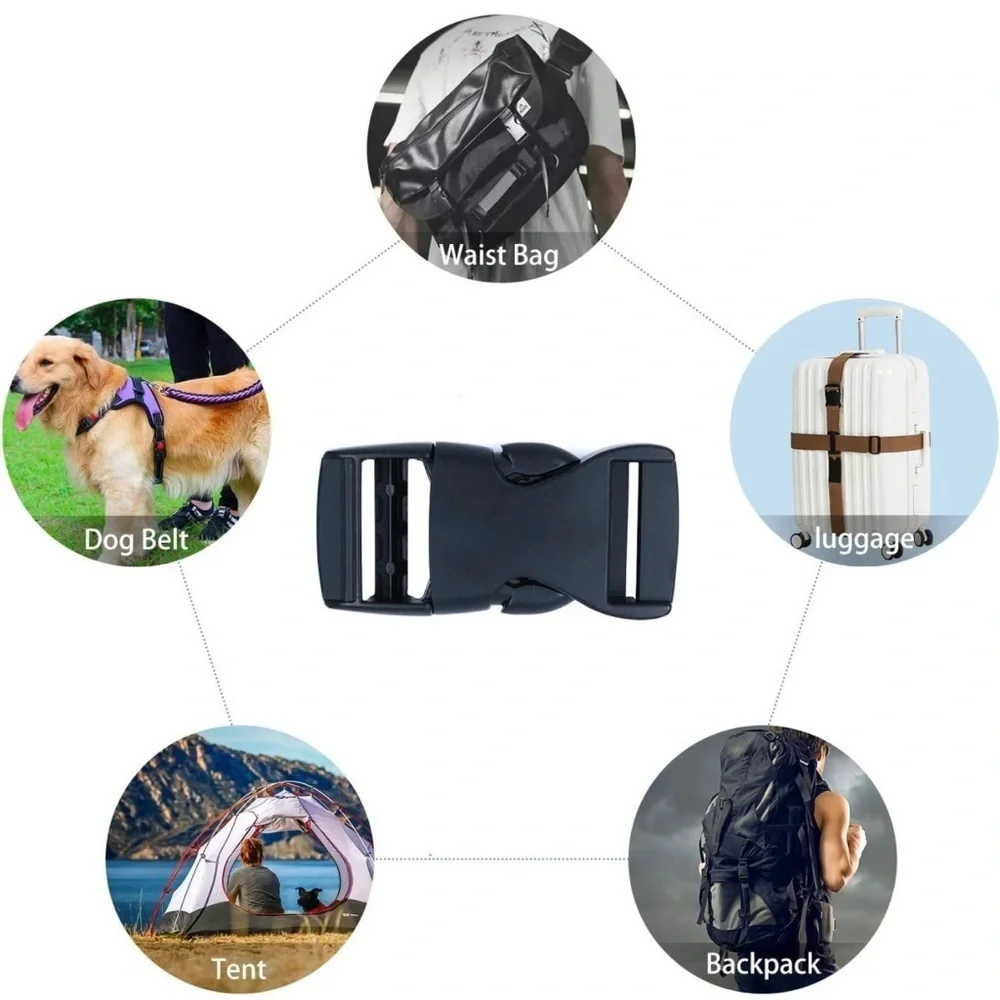 Parachute Black Buckle Clip with 1” Strap